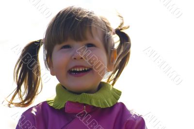 Happy little girl outside