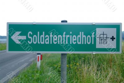 sign military cemetery