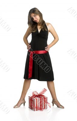 Happy woman with a gift