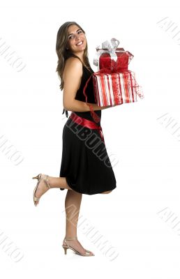Happy woman with a gift