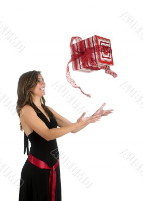 Happy woman with a gift