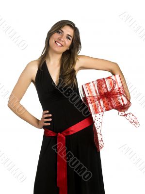 Happy woman with a gift
