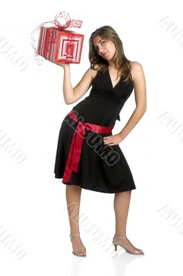 Happy woman with a gift