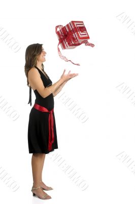 Happy woman with a gift