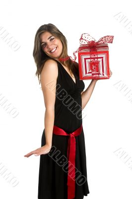 Happy woman with a gift
