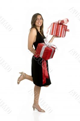 Happy woman with a gift