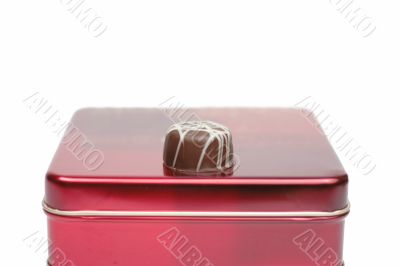 Chocolate on a red box
