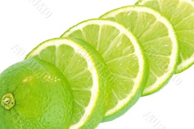 lime slices macro
