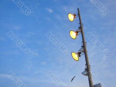 Shone lanterns and the moon