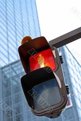 Traffic light in a city