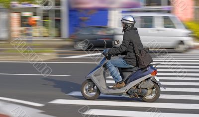 Scooter in motion