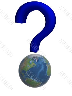 Terrestrial question. Abstract 3D the image