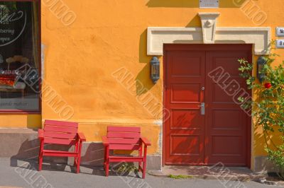 two red chairs