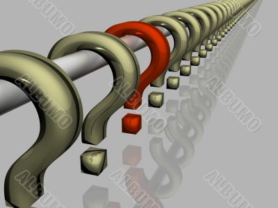 Allocated question among the others. 3D image