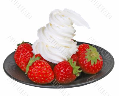 Strawberries with whipped cream