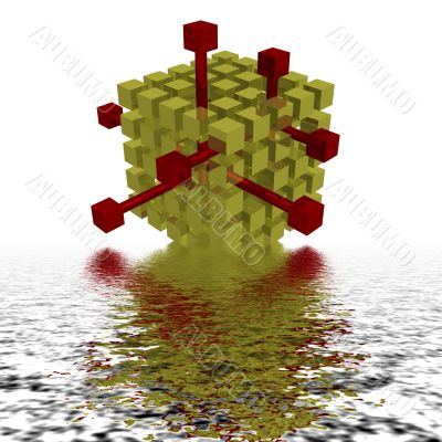 red block coming out of many golden blacks