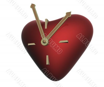 Hours in the form of heart. the 3D image.