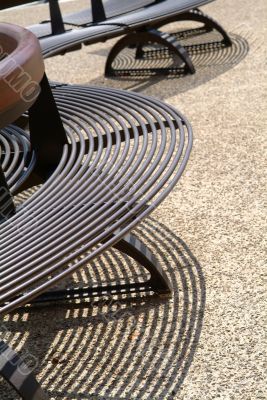 a bench of steel
