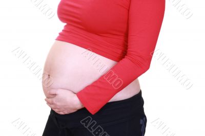 pregnant in red