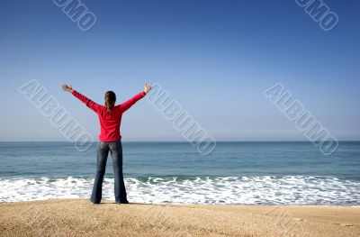 Young woman in the beach