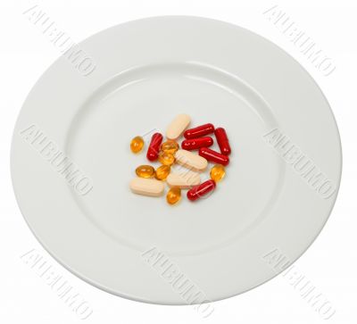 Plate with pills