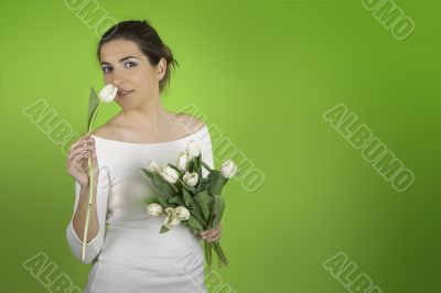 Woman with Tulips