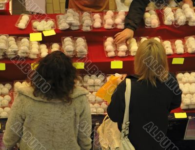 Shopping in a Japanese food market