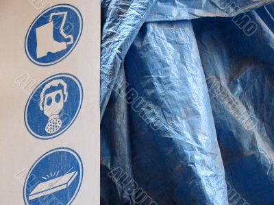 Construction. Repair. Signs on safety