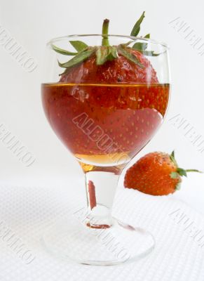 Strawberry in a wine-glass