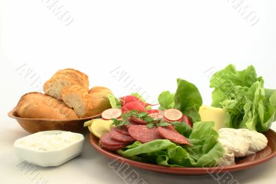 Ingredients ready to make sandwich