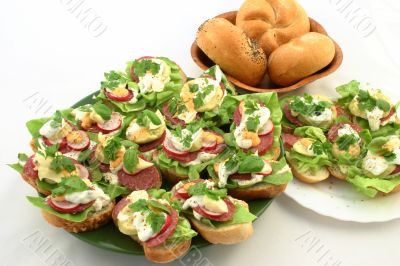 Lot of tasty sandwiches