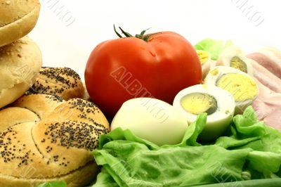 Vegetables and bread