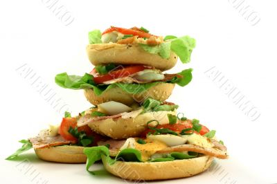 Tower of sandwiches