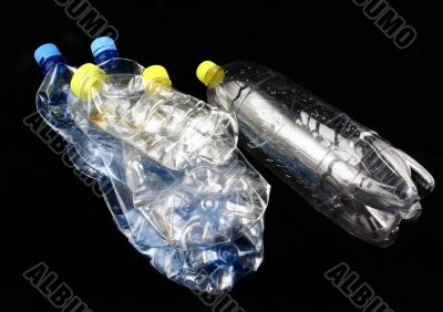 five plastic bottles