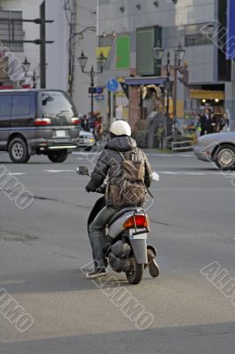Man with scooter
