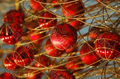 Red christmas bulbs