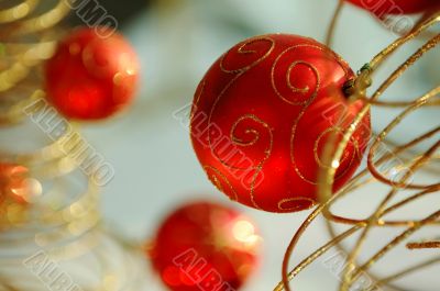 Red christmas bulbs