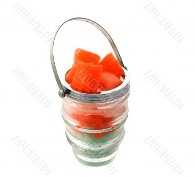Red ice cubes