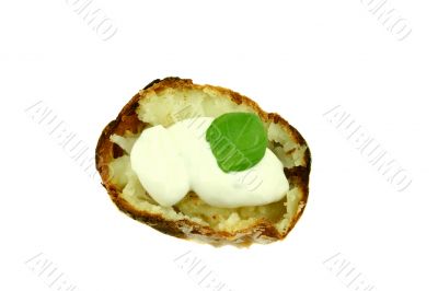 Tasty potato on white