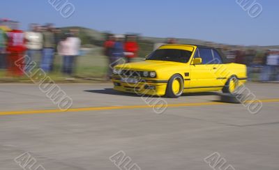 Yellow racing car
