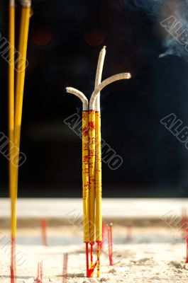 Buring incense sticks