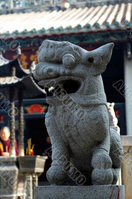 Stone lion of Chinese temple