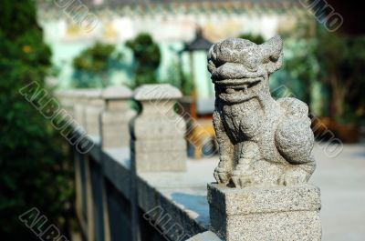 Stone lion of Chinese temple