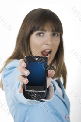 Businesswoman with a Pda