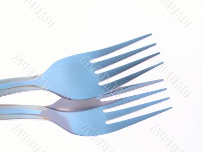 two forks isolated on white