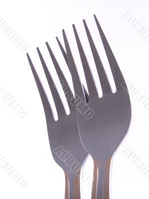 two forks isolated on white