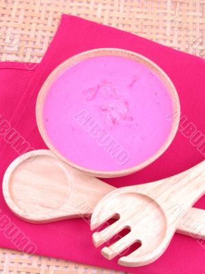 bowl of beetroot soup close-ups