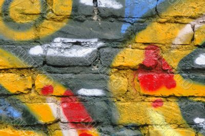 Graffiti on a bricks wall