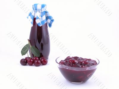 cherry syrup and jam