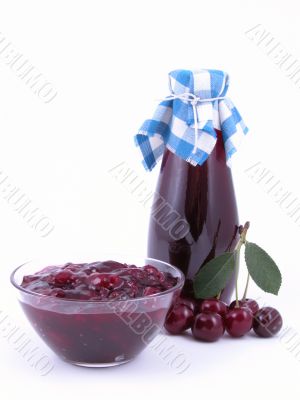 cherry syrup and jam